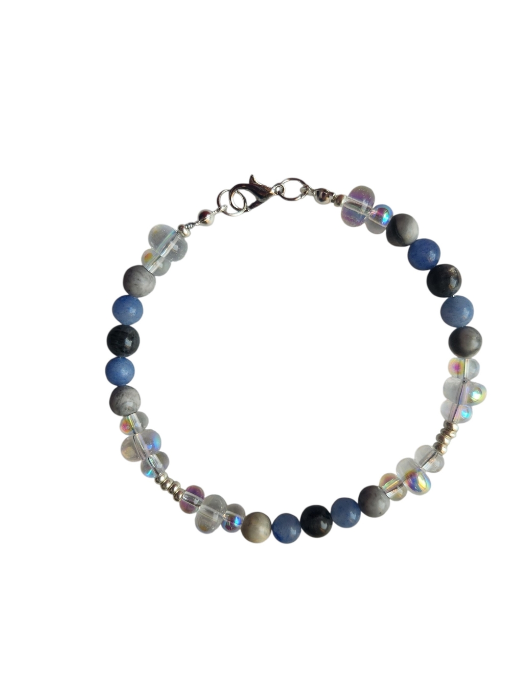 Jasper, Labradorite, & Blue Aventurine Bracelet with Iridescent Accents